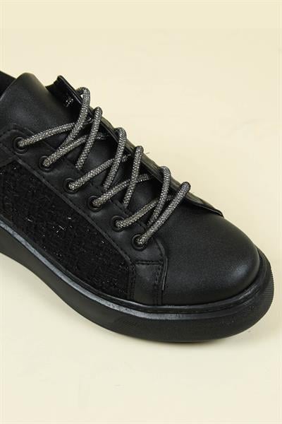 Cilt-Tekstil Garnili Sneakers SİYAH