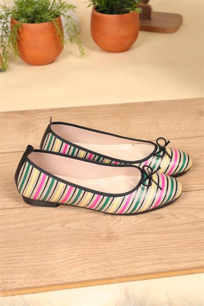 Çizgi Baskılı Babet  SİYAH