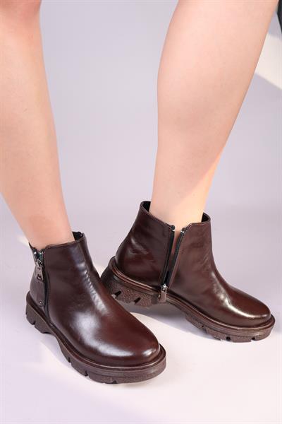 CONNEL Fermuar Aksesuarlı Bot KAHVERENGİ