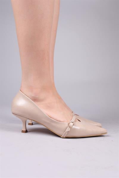 CORTEZ V Dekolteli Biyeli Stiletto TEN