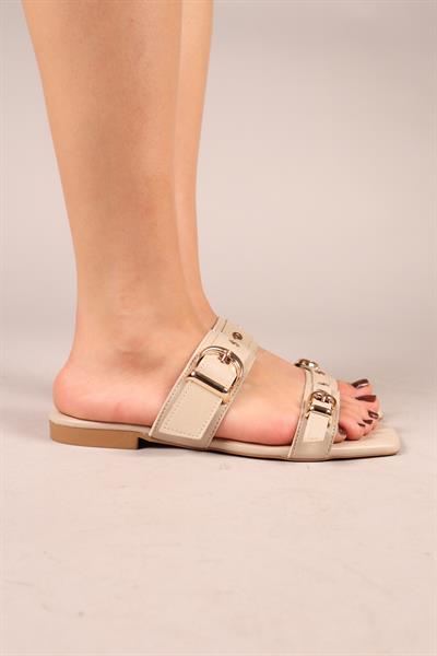 COTTBUS Kuş Gözü Detaylı Tokalı Terlik TEN