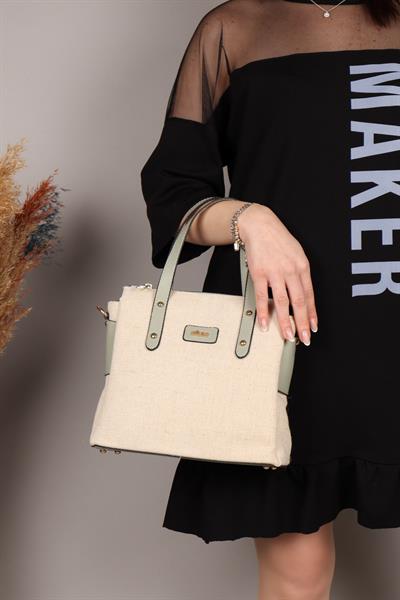 Çuval Dokuma Kadın Çanta MİNT