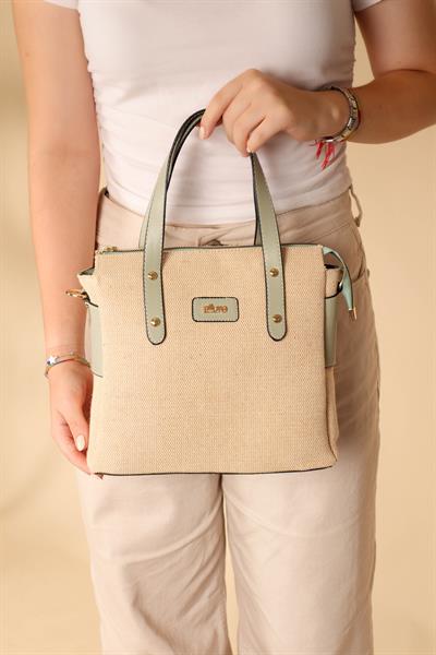 Çuval Dokuma Kadın Çanta MİNT