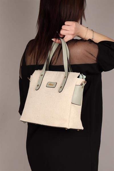 Çuval Dokuma Kadın Çanta MİNT