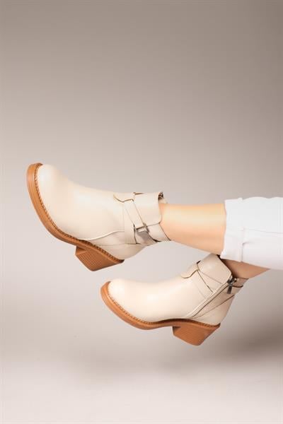 DAGMAR Cilt Süet Garnili Kadın Bot TEN