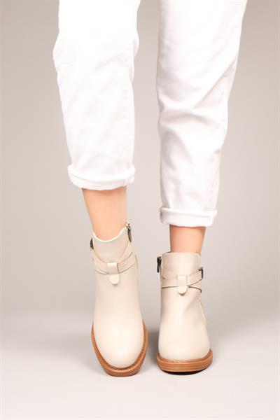 DAGMAR Cilt Süet Garnili Kadın Bot TEN