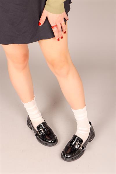 DARİA Kroko Garnili Tokalı Loafer SİYAH