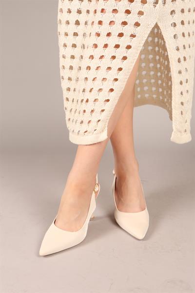 DİANA Kroko Desenli Arkası Açık Stiletto TEN