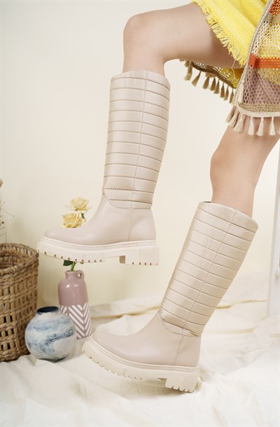 Dikiş Detaylı Şişme Çizme TEN