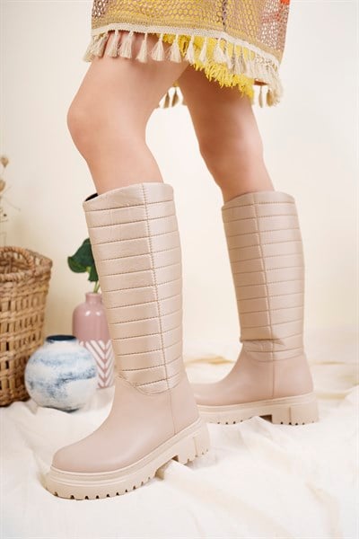 Dikiş Detaylı Şişme Çizme TEN