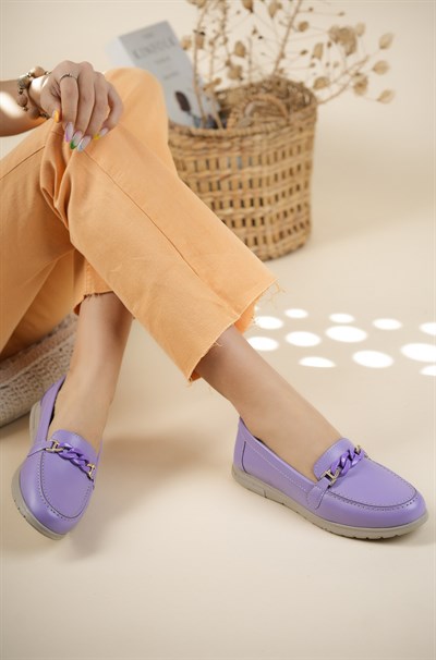 Dikişli Zincirli Babet LİLA