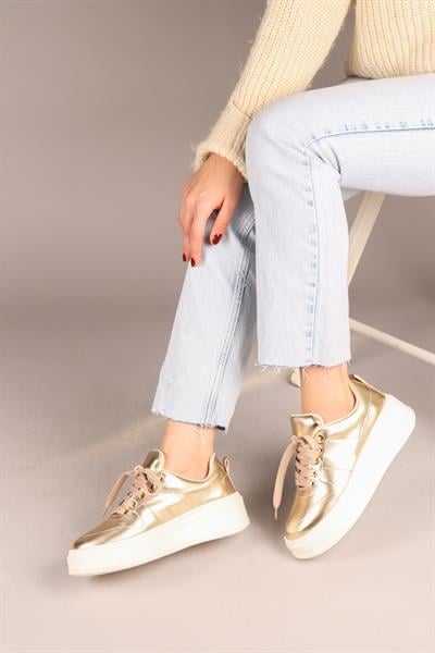 DİS Metalik Kadın Spor Ayakkabı GOLD