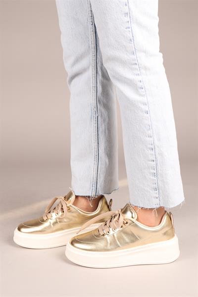 DİS Metalik Kadın Spor Ayakkabı GOLD