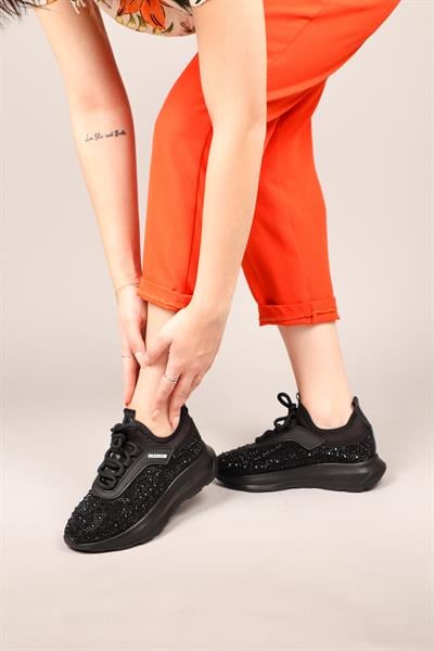 DOLCE Taşlı Strech Sneakers SİYAH