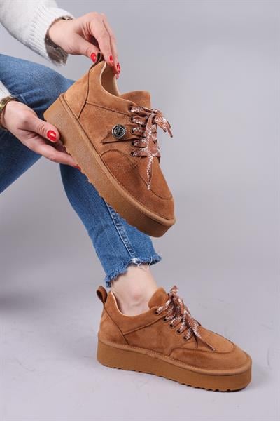 ELANDRA Tokalı Süet Sneaker TABA