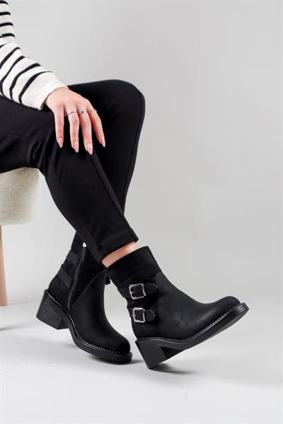 ELİSKA Çift Tokalı Bot SİYAH