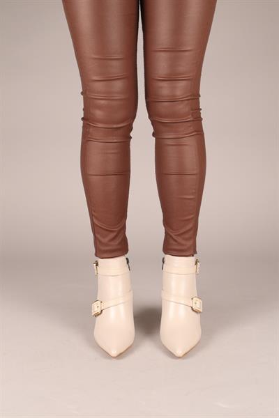 ERİKA Cilt Tokalı Topuklu Bot TEN