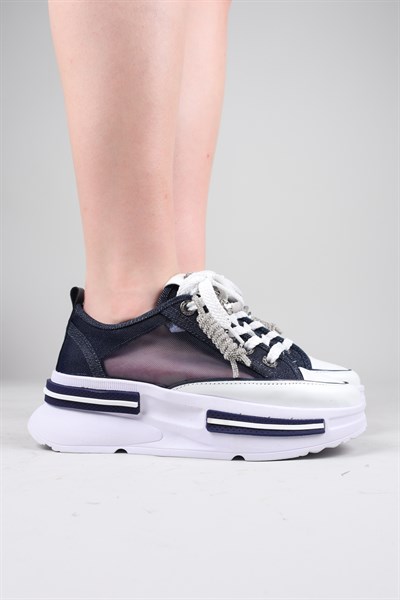 FELI Taş Aksesuarlı File Sneakers LACİVERT