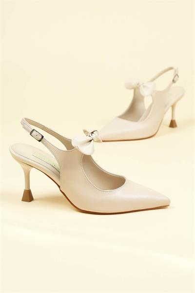 Fiyonklu Arkası Açık Stiletto TEN