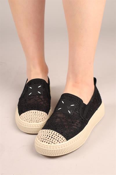 FLORA Dantel Espadril SİYAH