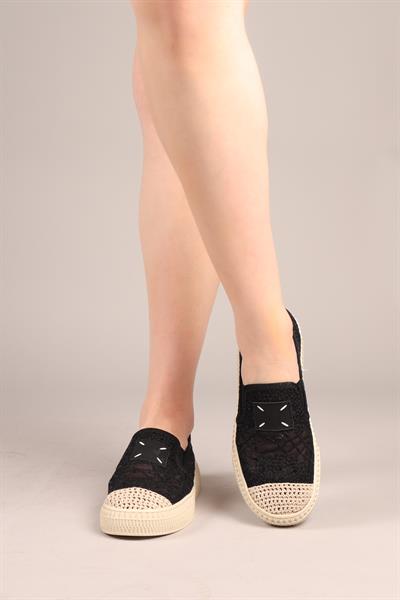 FLORA Dantel Espadril SİYAH