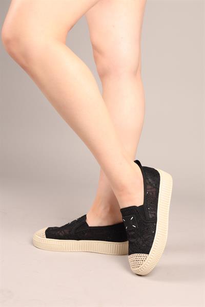 FLORA Dantel Espadril SİYAH