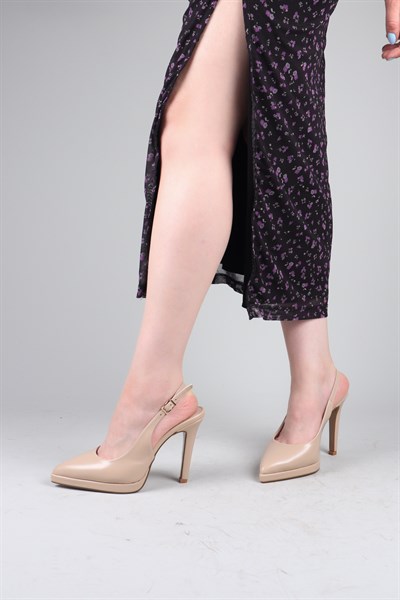 FLORANSA Burnu Kapalı Platform Stiletto BEJ
