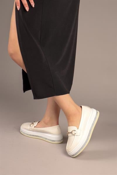 GARAZİ Kalın Taban Loafer BEYAZ