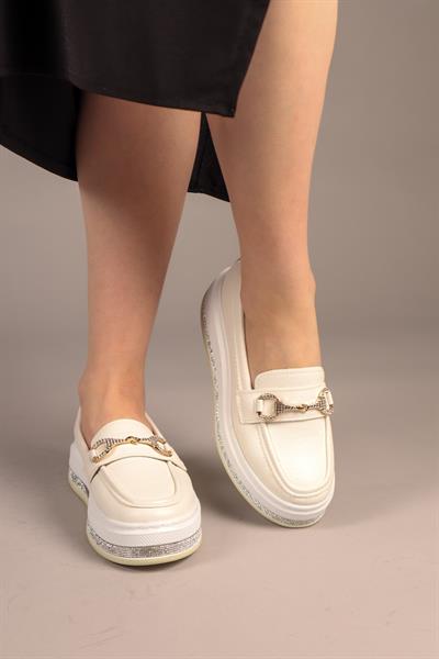GARAZİ Kalın Taban Loafer BEYAZ