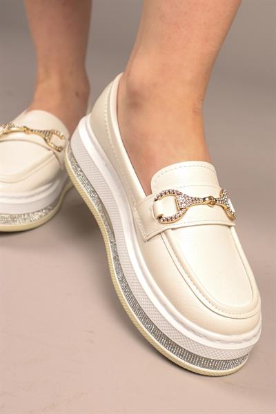 GARAZİ Kalın Taban Loafer BEYAZ