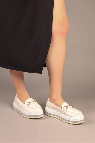 GARAZİ Kalın Taban Loafer BEYAZ