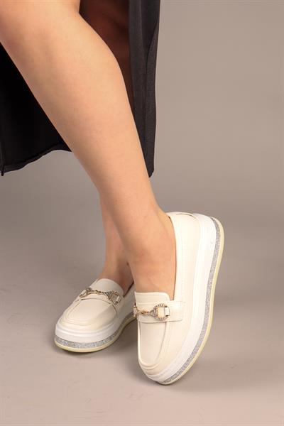 GARAZİ Kalın Taban Loafer BEYAZ
