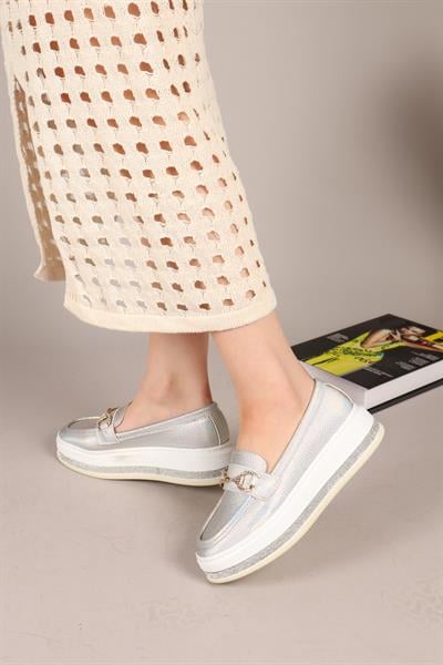 GARAZİ Kalın Taban Loafer GÜMÜŞ