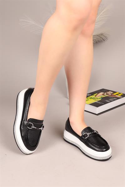 GARAZİ Kalın Taban Loafer SİYAH