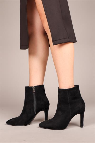 GEMMA Süet Topuklu Bot SİYAH