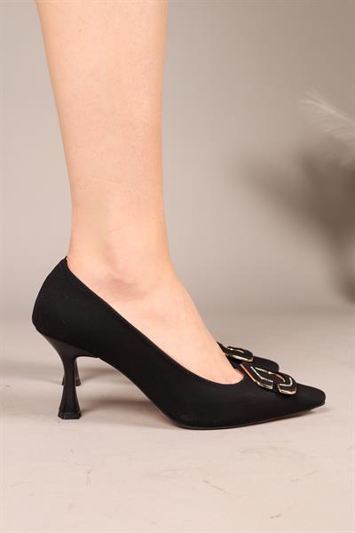 GLAZEY Tokalı Kapalı Stiletto SİYAH