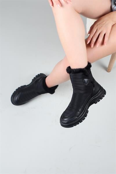 GRAZİA Dikişli Lastikli Bot SİYAH