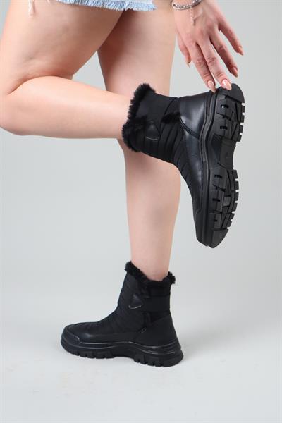 GRAZİA Dikişli Lastikli Bot SİYAH