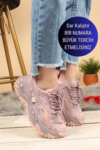 GUJA Cilt Garnili Kalın Tabanlı Kadın Spor Ayakkabı LİLA
