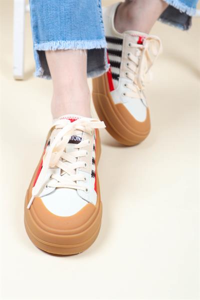 GUJA Cilt Garnili Keten Sneakers KIRMIZI