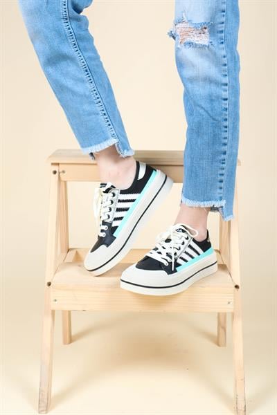 GUJA Cilt Garnili Keten Sneakers SİYAH