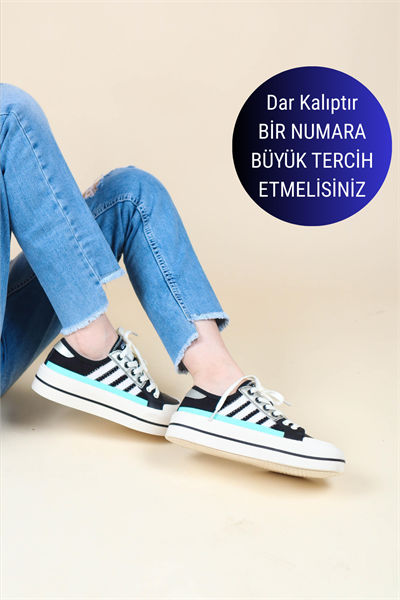 GUJA Cilt Garnili Keten Sneakers SİYAH