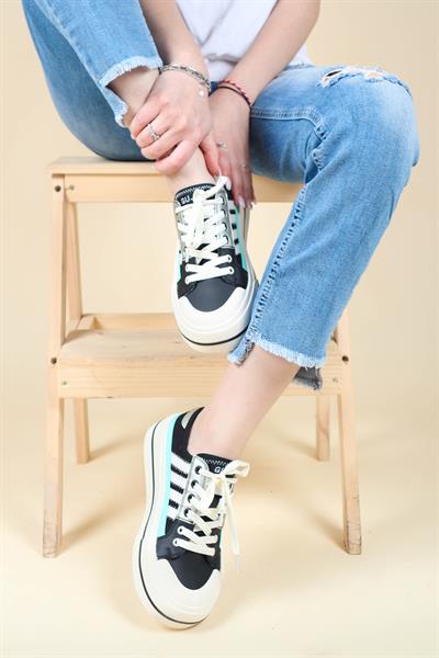 GUJA Cilt Garnili Keten Sneakers SİYAH