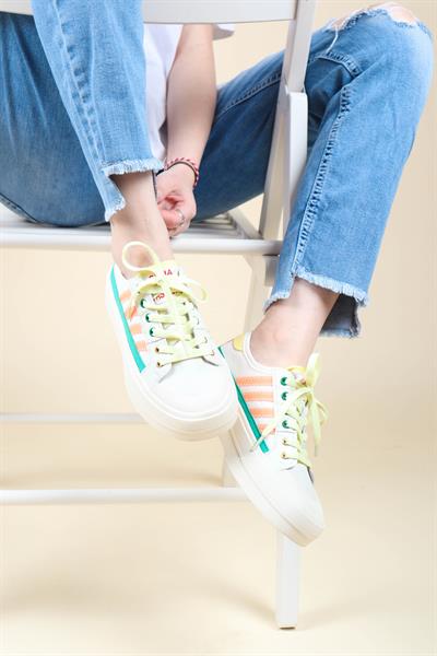 GUJA Cilt Garnili Keten Sneakers YEŞİL
