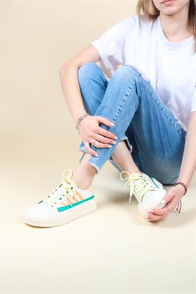 GUJA Cilt Garnili Keten Sneakers YEŞİL