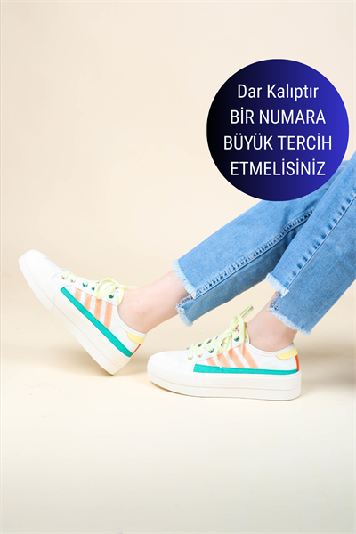 GUJA Cilt Garnili Keten Sneakers YEŞİL