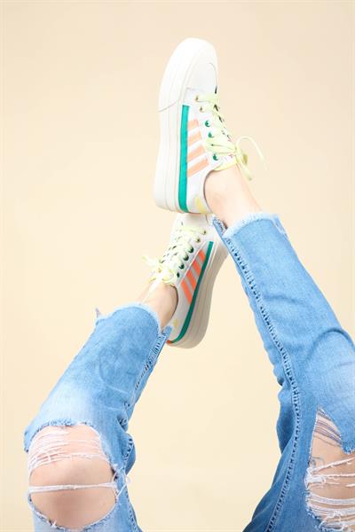 GUJA Cilt Garnili Keten Sneakers YEŞİL