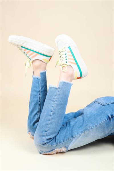 GUJA Cilt Garnili Keten Sneakers YEŞİL