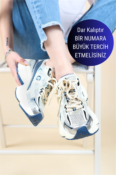 GUJA File Kalın Taban Spor Ayakkabı LACİVERT