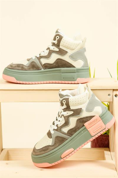 GUJA Garnili Kalın Taban Sneakers YEŞİL